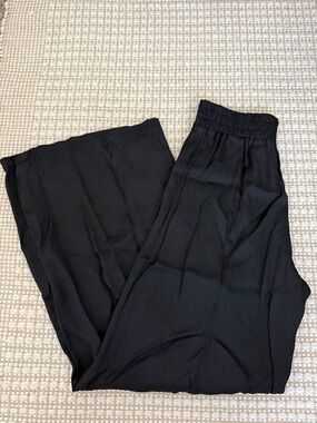 Silk High Waisted Wide Leg Pant